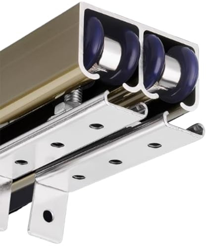 XYUERU SchiebetüR Bausatz Doppelschiebetürschienen-Set,Schiebetürschiene | Mit Leisen Rollen,Unsichtbare Türgleitschiene für Küche, Kleiderschrank und Garage(300cm)