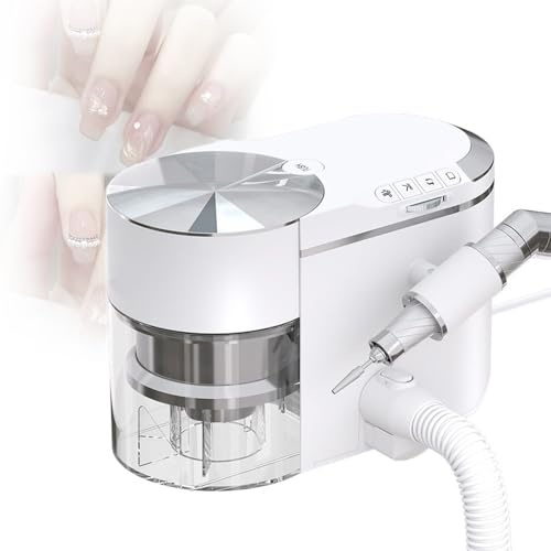 Professional Nail Drill and Dust Collector 2-in-1,Portable Nail Polisher with Extension Hose,Adjustable Suction,≤68db Low Noise,Perfect for Manicure,Pedicure & Nail Art
