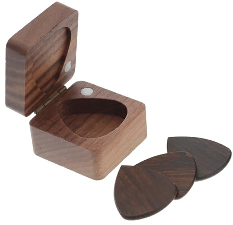 SUPVOX Holz Gitarrenplektrum mit Ergonomischem Design Langlebigem Plektrum und Praktischem Aufbewahrungskasten Leicht und Handfreundlich für Akustik und Westerngitarren für Musiker und