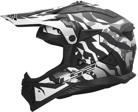 LS2, Motocross Helm FAST II GROTESK Black Grey, S