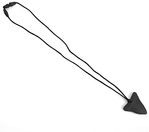 Akozon Collar de Dentición de Silicona Bebés - Colgante Masticable Seguro para Niños Pequeños y Niños Autistas - Juguete Suave en 5 Colores (BLACK)