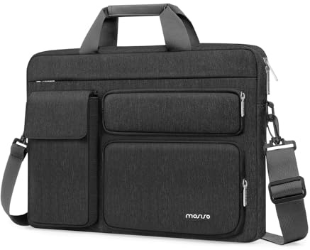 MOSISO Laptop Shoulder Bag 14 inch, 14 inch Laptop Case, Slate Gray | 14 inch Computer Bag Compatible with HP Lenovo Dell ASUS Acer, HP Stream, 2 Raised&1 Flapover&1 Horizontal Pocket&Handle&Belt