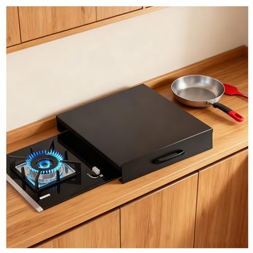 Cubierta Estufa Gas Cocina Tapa Placa Gas con Asas para Placas Encimera, Amplía Espacio Cocina, Fácil Limpiar, Colgar(Gray,L11.81xW15.75xH1.97IN)