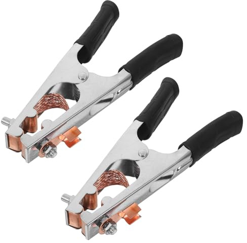 iplusmile 3pcs Heavy Duty Ground Clamp Tools for Welding Strong Clamping Force and High-Temperature Resistance, Electroplated Copper and Iron Material Suitable for Manual Welder Connection