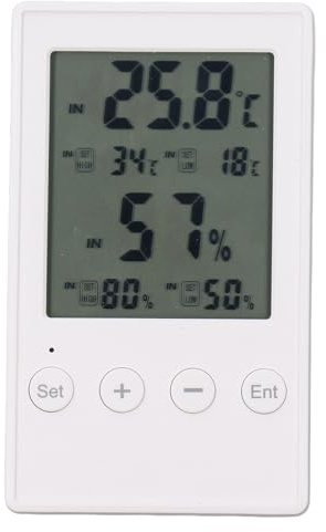 UPALDHOU Termómetro Higrómetro Digital con Sonda de Acero Inoxidable para el Hogar, la Oficina y el Invernadero, Termómetro de Habitación Compacto y Portátil Medidor de Humedad