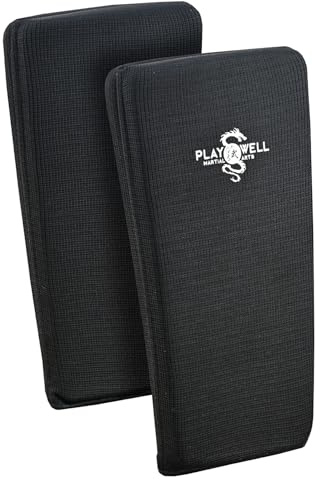 Playwell kampsport svart elastisk full kontakt vadderade båda sidor underarmskydd L