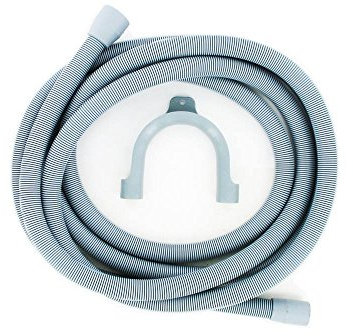 Paxanpax PLD1215 - Manguera de desagüe y gancho, color gris, 4 m de longitud, 29 mm y 22 mm