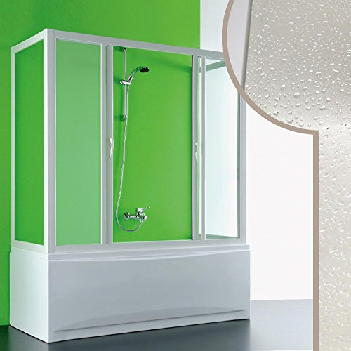 Cabine douche 3 côtés Pare-Baignoire 90x140x90 CM en acrylique mod. Plutone 2 avec ouverture centrale
