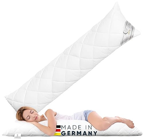 Moon Luxury Seitenschläferkissen/Stillkissen 40x145 mit enormer Stützkraft durch Visco-Spaghetti Bezug 100% Baumwollperkal