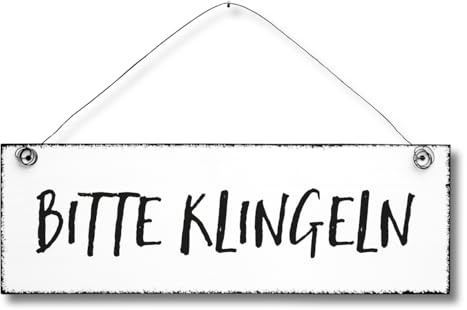 Bitte klingeln - Dekoschild Türschild Wandschild aus Holz 10x30cm - Holzdeko Holzbild Deko Schild