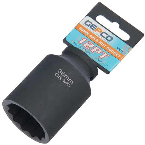 GEPCO Advanced Technology Douille à Choc Douze Pans 1/2 36 mm Arbres De Transmission Outil