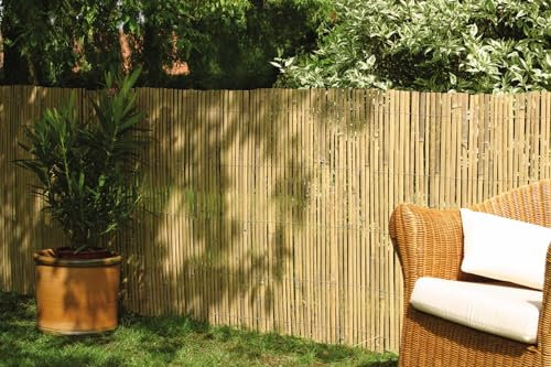 DE-COmmerce Bambus Zaun Sichtschutz CALAMA extra gehärtet (HxB) 150 x 500 cm Balkonsichtschutz, Gartenzaun, Sichtschutzzaun für Garten, Terrasse, Balkon