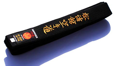 Kamikaze Cinturón negro de algodón Bordado Shotokan Karate DO (en Kanji Japonés)