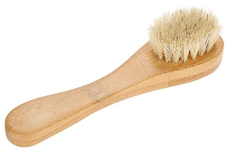 Gesichtsbürste, Holzgriff Manuelle Gesichtsreinigungsbürste, Naturborsten Peeling Gesichtsbürsten zum Trockenbürsten und Schrubben Geeignet für Männer und Frauen