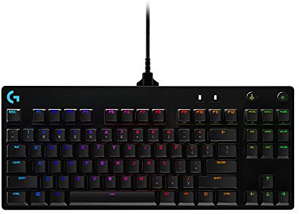 Logitech G Pro TKL Teclado Gaming Mecánico sin Teclado numérico, Teclas GX-Clicky Azules, RGB LIGHTSYNC, Diseño portátil para Esports, Cable Micro USB Desmontable, QWERTY Español, Negro
