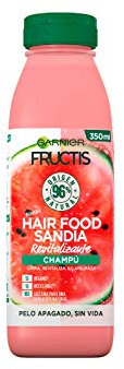 Garnier Fructis Hair Food, Champú Sandía Revitalizante, Limpia y Revitaliza, Para Cabello Seco o Apagado, Fórmula Vegana, Sin Siliconas, 350 ml