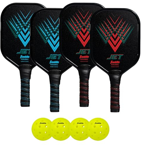 Franklin Sports Pickleball-Paddel- und Ball-Set, Aluminium-Pickleball-Schläger + Pickleballs, Jet – USA-Pickleball (USAPA) genehmigt