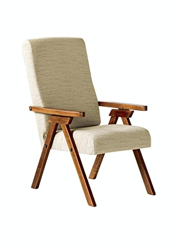 ESSEGI Sessel aus Holz Fiammta SRL Relax mit Liegefunktion Stoff Beige abziehbar