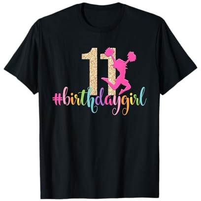 11. Geburtstag Mädchen Cheerleader Regenbogen Cheerleading T-Shirt