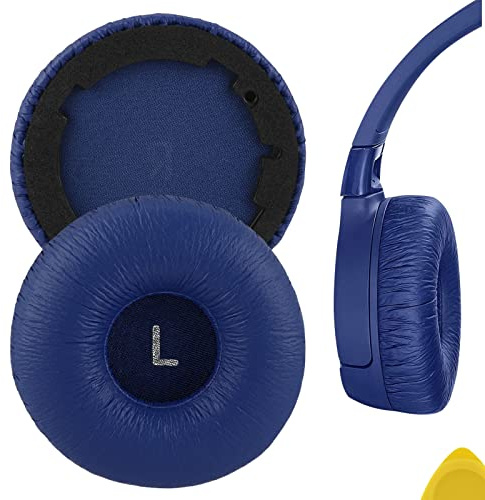 Geekria Leatherette Replacement Ear Pads for JBL Tune 600 (T600BTNC, 600BTNC)/ 660 (T660NC, 660NC)/ 670 (T670NC, 670NC) Headphones Ear Cushions, Repair Parts (Blue)