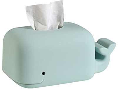 Taschentuchbox, Cartoon Tücherbox Kosmetiktücherbox Rechteckig Papierhandtuchspender Serviettenbox Paper Handtuchspenderbehälter Serviettenhalter Organizer für Home Office Auto Dekoration, Weiß