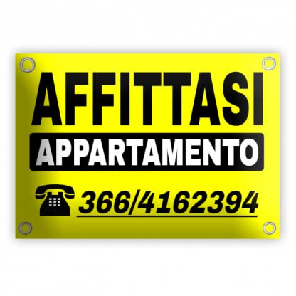 NEW CARTELLO SEGNALETICO - AFFITTASI CON SCRITTA E NUMERO PERSONALIZZATO - Adesivo Extra Resistente, Pannello in Forex, Pannello In Alluminio (PANNELLO IN FOREX 30X42 CM)