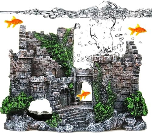 XUBX Decorazione per Acquario: Autobus in Resina, Ornamento Cave Fish Tank, Accessorio Riparo di Castello per Pesci Rettile Betta