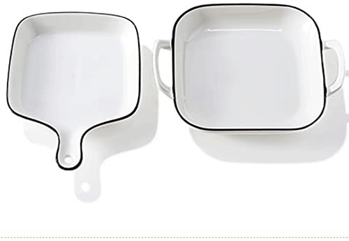LUCBEI Lasagnera Teglia da Forno in Ceramica, teglia da Forno in Ceramica con Manico, teglia da Forno Quadrata, utilizzata for Cucinare Feste, Famiglie e Banchetti Teglie da Forno