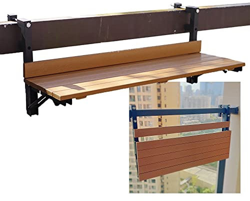 Balkontisch,Klapptisch Balkon Hängetisch Klappbar,Balkonhängetisch Hängetisch Balkon Klappbar,Balkontisch Hängend Hängetisch Für Terrasse, Garten, Balkonklapptisch ( Color : Wood color , Size : 80*26c