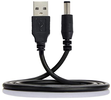 Cable Chenyang USB 2.0 tipo A macho a conector recto de barril de enchufe de alimentación CC de 5 V de 5,5 x 2,5 mm, cable de carga de 100 cm