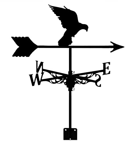 EICOFF Pigeon Silhouette Girouette Toit Installer Girouette Durable Métal Noir Indicateur de Direction du Vent pour Grange Gazebo Extérieur Jardin Cour Ferme Garage Décorer