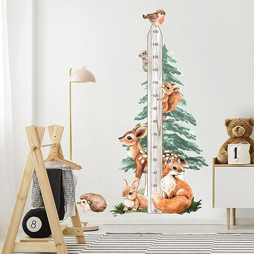 INSPIO Wandtattoo FOREST - Tiere mit einer Messlatte für Kinder