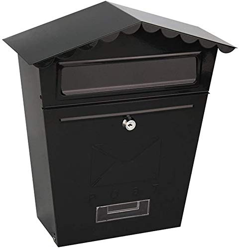 Post Box Wall Mounted Wall-Mounted Mailbox Home Outdoor Garden Waterproof Newspaper Box Simple American Country Field Letterbox 1107 (Color : White)