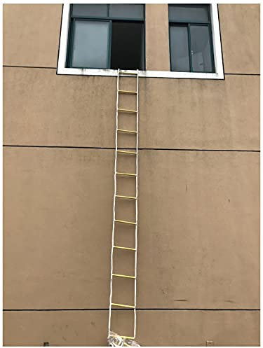 AiQima Échelle de Secours en Corde, Échelle de Secours, 30M, pour Fenêtres Et Balcon, avec Crochets pour Cadre d'escalade/A/12M