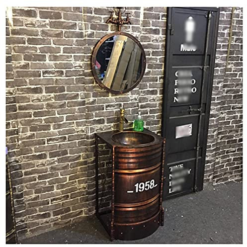 SmPinnaA Lavabo Da Bagno Da Terra, Mobile Lavabo In Ferro Battuto In Stile Industriale Con Rubinetto E Scarico 20,8 X 17,7 X 32,2 Pollici, Bronzo, Mobile Lavabo