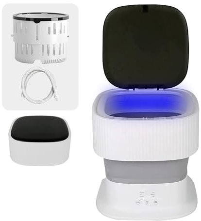HAZARA Lavatrice da Campeggio, 9L Lavatrice da Viaggio con 60w Ad Alta Potenza,350RPM ， Lavatrice Portatile Pieghevole per Appartamento,Dormitorio,Campeggio,Camper