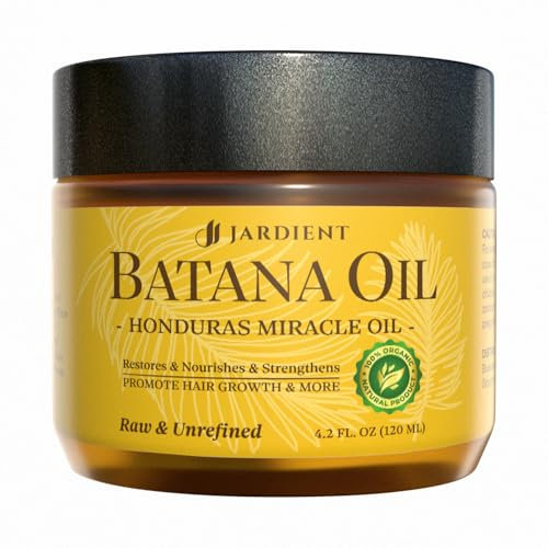 Raw Batana Oil for Hair Growth: Dr Sebi Organic Batana Oil from Honduras - 100% Pure & Natural - Promotes Thicker & Stronger Hair for Men & Women (4.2 OZ)