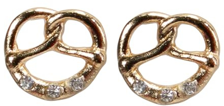 Alpenflüstern Trachten-Ohrstecker Breze - Damen-Trachtenschmuck, Brezel Trachten-Ohrringe (gold-farben) DOR069