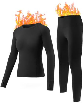 gagli Thermounterwäsche Set Damen - Ultraweich mit Innenfleece & Warm | Atmungsaktiv, Ideal für Winter, Alltag und Outdoor, Leicht 220 g/m² oder Extra Warm 280 g/m² (S-XXL)