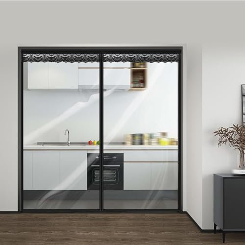 Thermovorhang Kälteschutz Magnet Transparente EVA,Küche Thermo Vorhang Tür Winter,thermovorhang Selbstschließend Wärmeschutzvorhang für Schlafzimmer Türen
