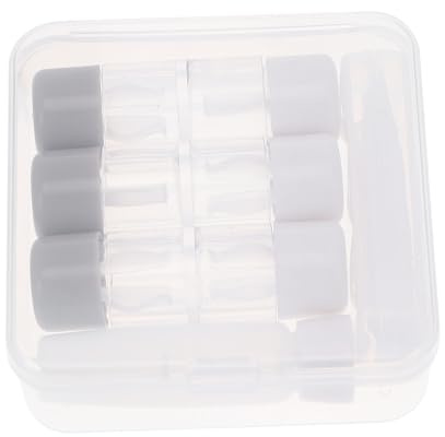 Ipetboom Caja De Lentes Transparente 3 Unidades con Pinzas y Botella De Solución, Organizador Plástico a Prueba De Fugas, Compacto para Viaje, Trabajo y Uso Diario