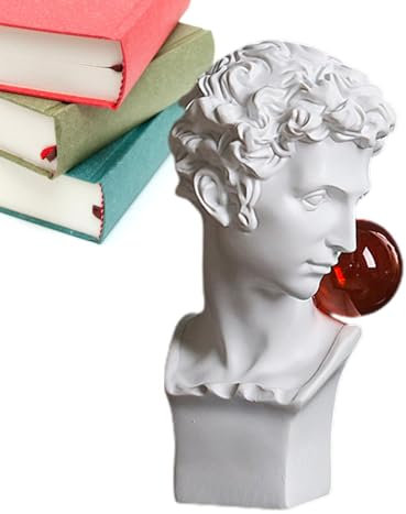 Davidstatue, griechische Büstenstatue, David Blowing Bubbles Skulptur Unikat, Wasserdichte Desktop-Kunststatue, dekorative multifunktionale Bastelornamente, Heimdekoration für Tischplatte, Fensterbank