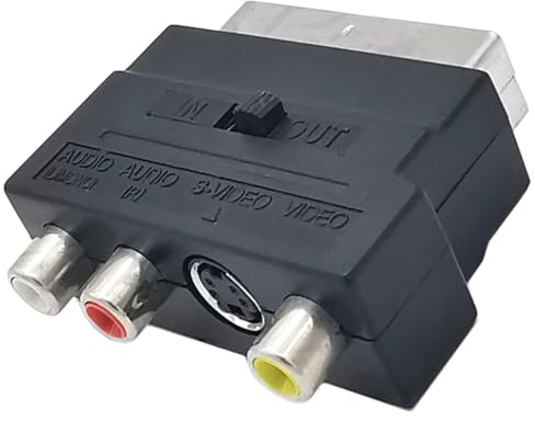Ruarby Conector de enchufe convertidor euroconector 21P adaptador euroconector a 3RCA con interruptores convertidor para conversión de video