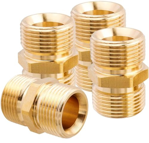 Gasea 4 Packs Pressure Wahser Hose Adapter, M22-14 Male Thread Coupler, Power Washer Hose Connector Extension Fitting, 5000 PSI