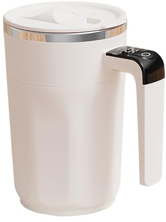 Självrörande mugg – 400 ml uppladdningsbara dryckesartiklar med lock, elektrisk kaffekopp inbyggd LCD | självrörande mugg för dryck honung kvinnor män bar födelsedag jul kontor