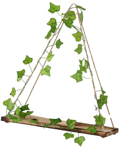 GALPADA Mensola da Appendere a Parete in Materiale Sintetico Verde Effetto Edera, Robusta e Decorativa per Casa e Patio, Stile Rustico e Aspetto Delicato