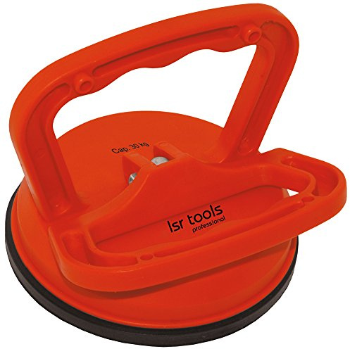 lsr tools Platten-Saugheber Ø 115 mm – bis 30 kg Tragkraft – für Glas, Fliesen & glatte Oberflächen – Vakuumheber aus ABS-Kunstoff, für den Transport von Glasplatten, Fenster, Profi-Plattenheber