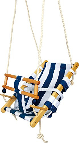 small foot Kinderschaukel Maritim aus Holz, belastbar bis 25 kg, sicher durch Gurt und Stoffbahn, ab 1,5 Jahren, 6996