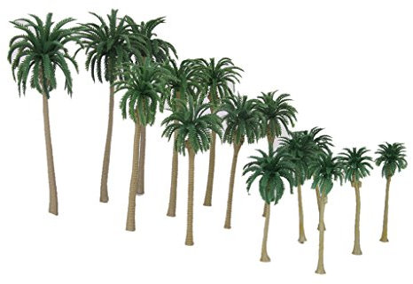 MagiDeal Cutefly 15pcs Paisajismo Coco Palm Árbol Árboles Modelo Ferrocarril 16-7cm