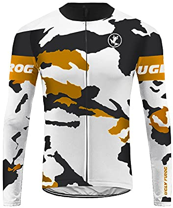 UGLY FROG Neue Winter Jersey Thermisches Fahrradtrikot Vlies Thermo Langarm Shirt Herren Breathable Radfahren Fahrrad Lange Hülsen Fahrrad Hemd Männer Langarm Fahrradbekleidung Radfahren